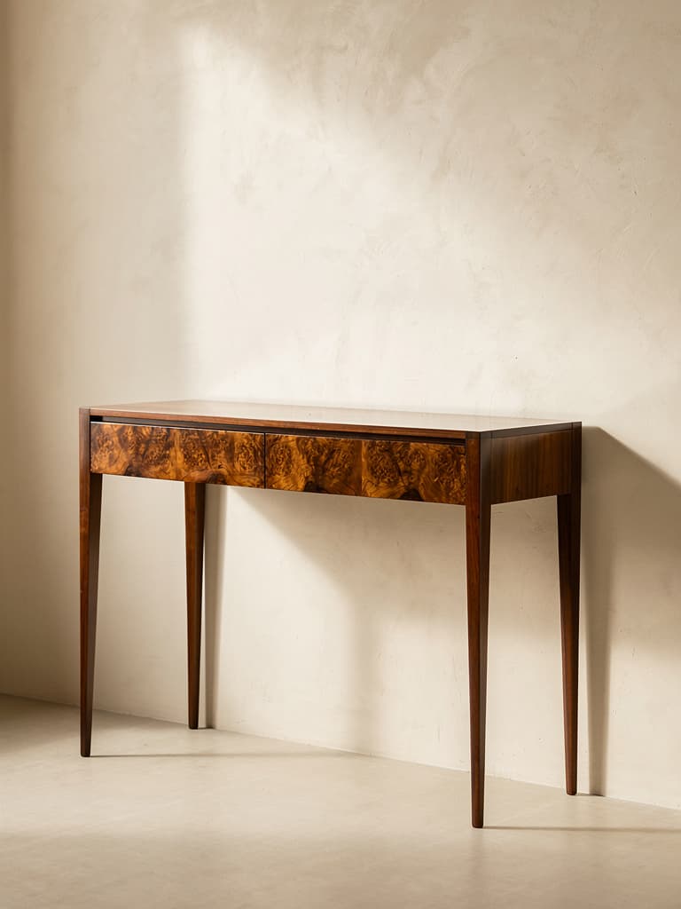 Console table, burr walnut