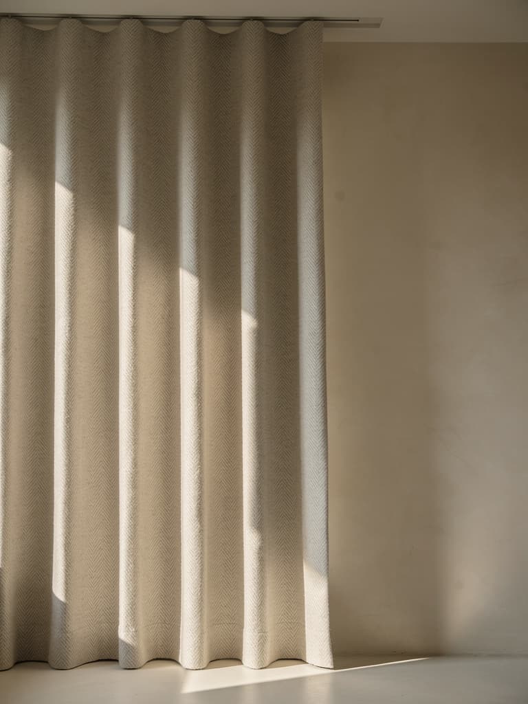 Curtain, wool herringbone