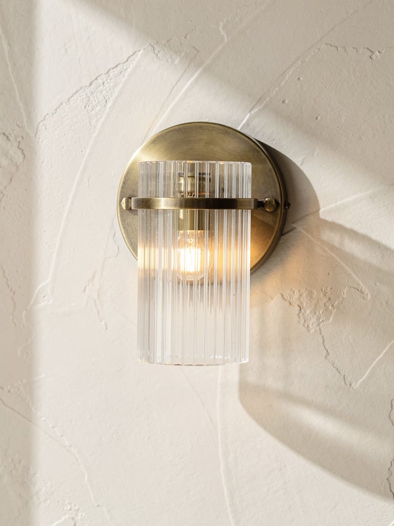 Wall light, rippled glass